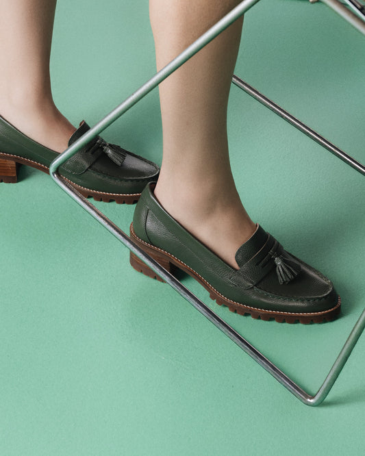 Mocassim Tratorado Couro Green