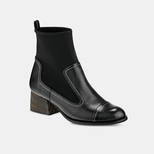 Bota Couro e Elastano