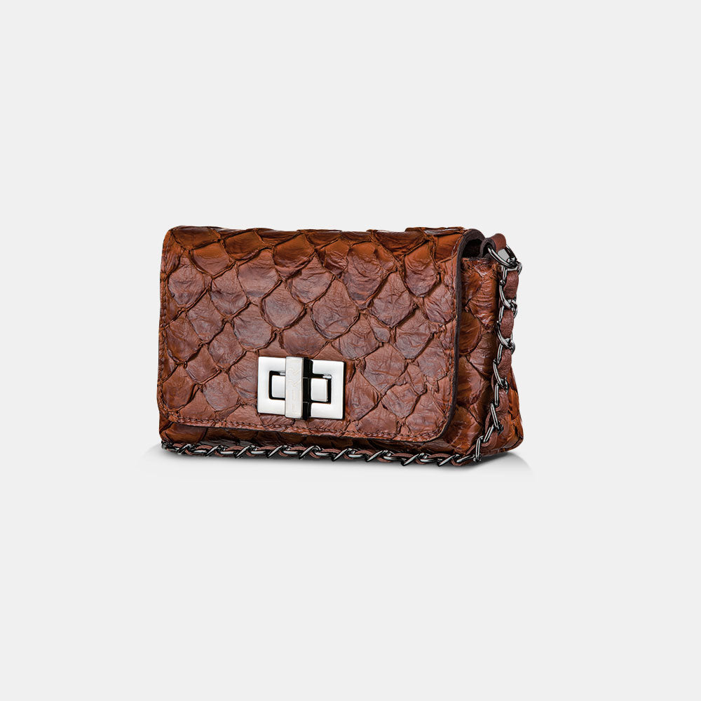 Bolsa Transversal Pirarucu Capuccino