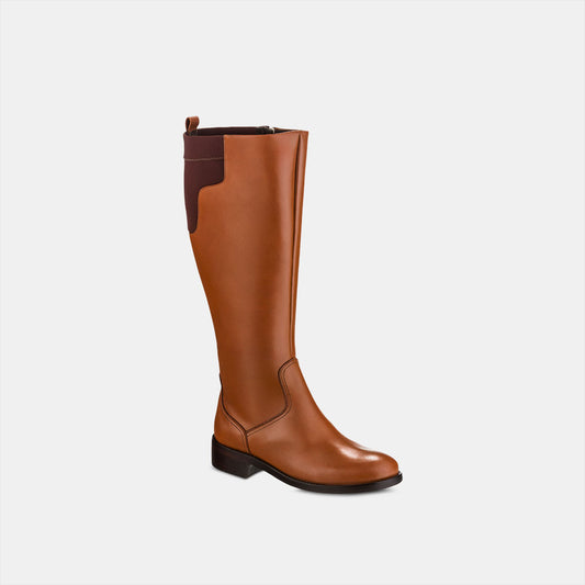 Bota Couro Cano Longo Camel