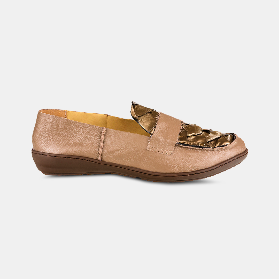 Mocassim Feminino Pirarucu Metalizado