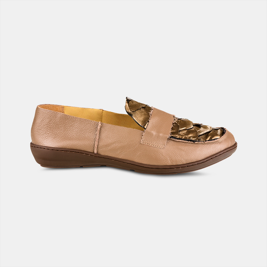 Mocassim Feminino Pirarucu Metalizado