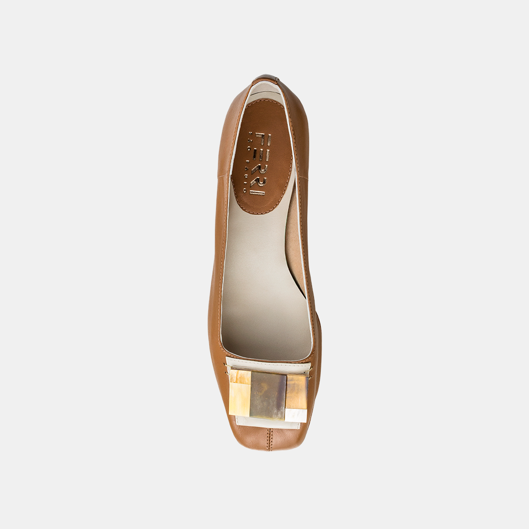 Scarpin Marchetaria Bege