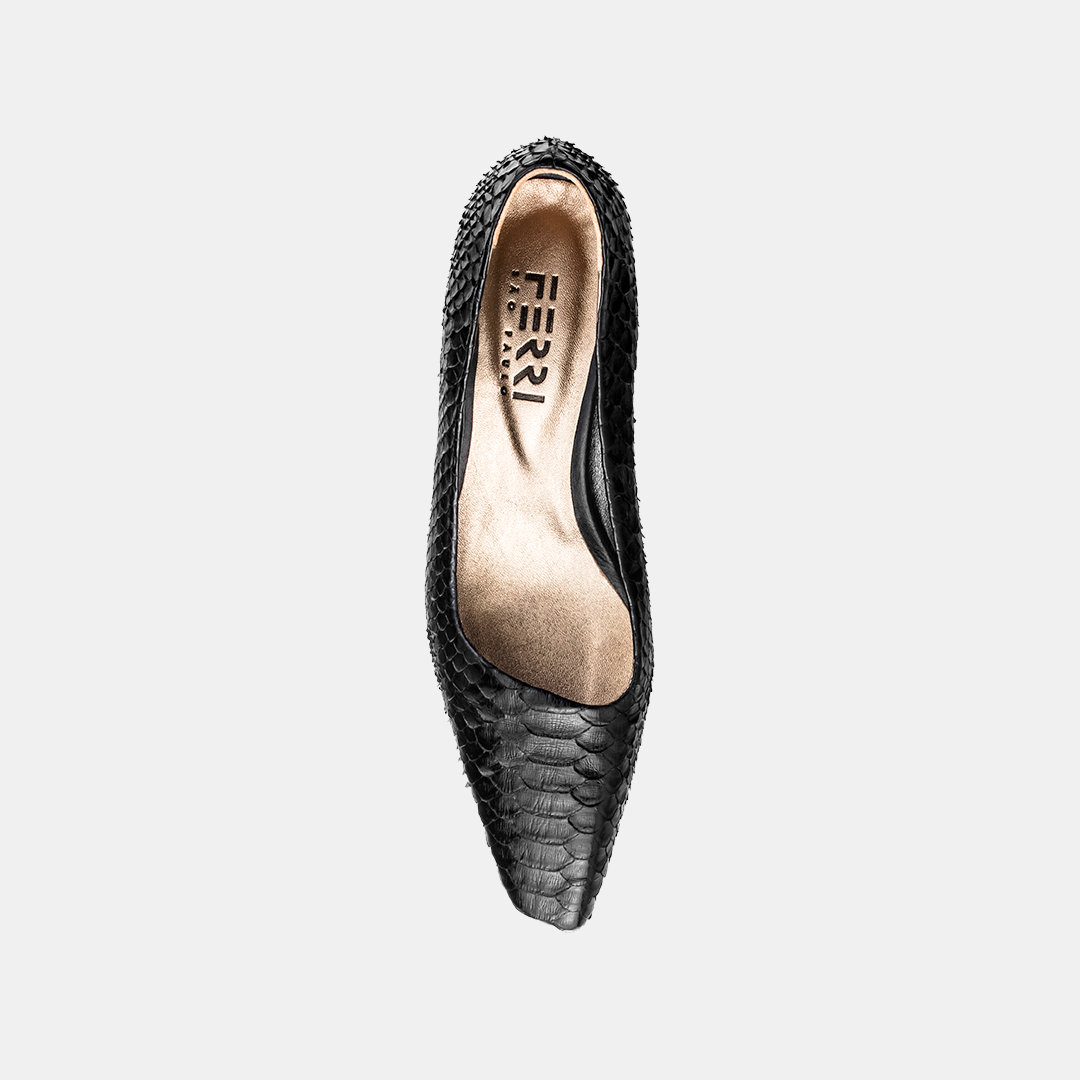 Scarpin Python Salto Acrílico Black