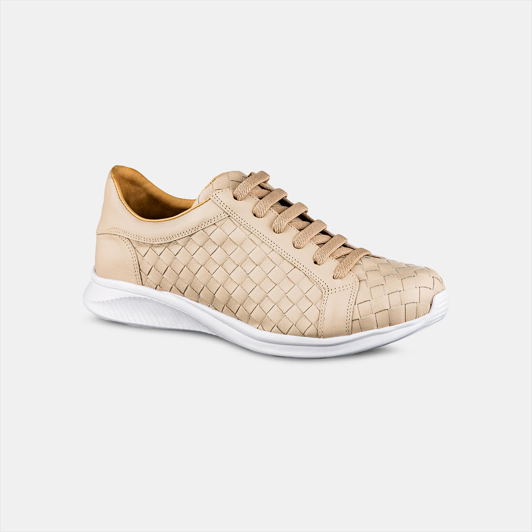 Tênis Couro Tressê Off White