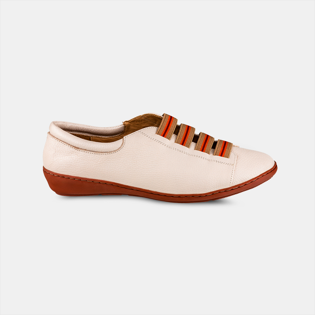 Tênis Feminino Couro Casual Off White – Ferri São Paulo