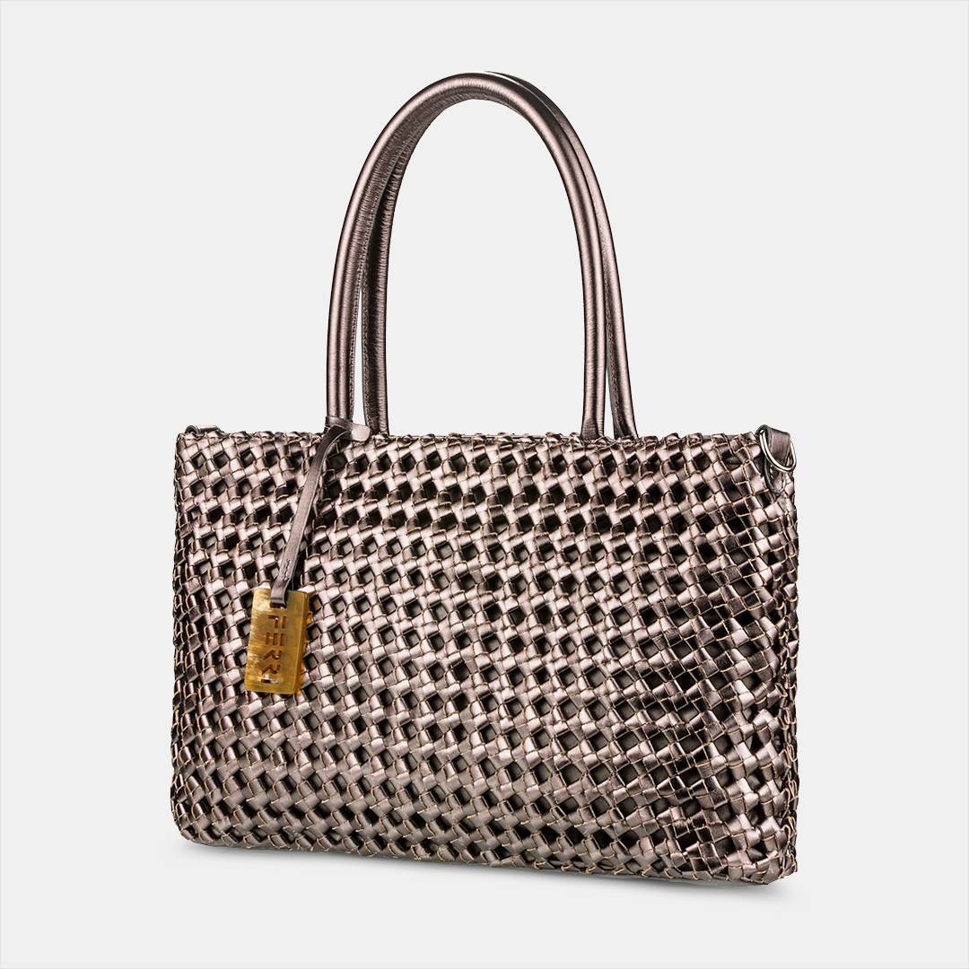 Bolsa Tote Tressê Metalizada