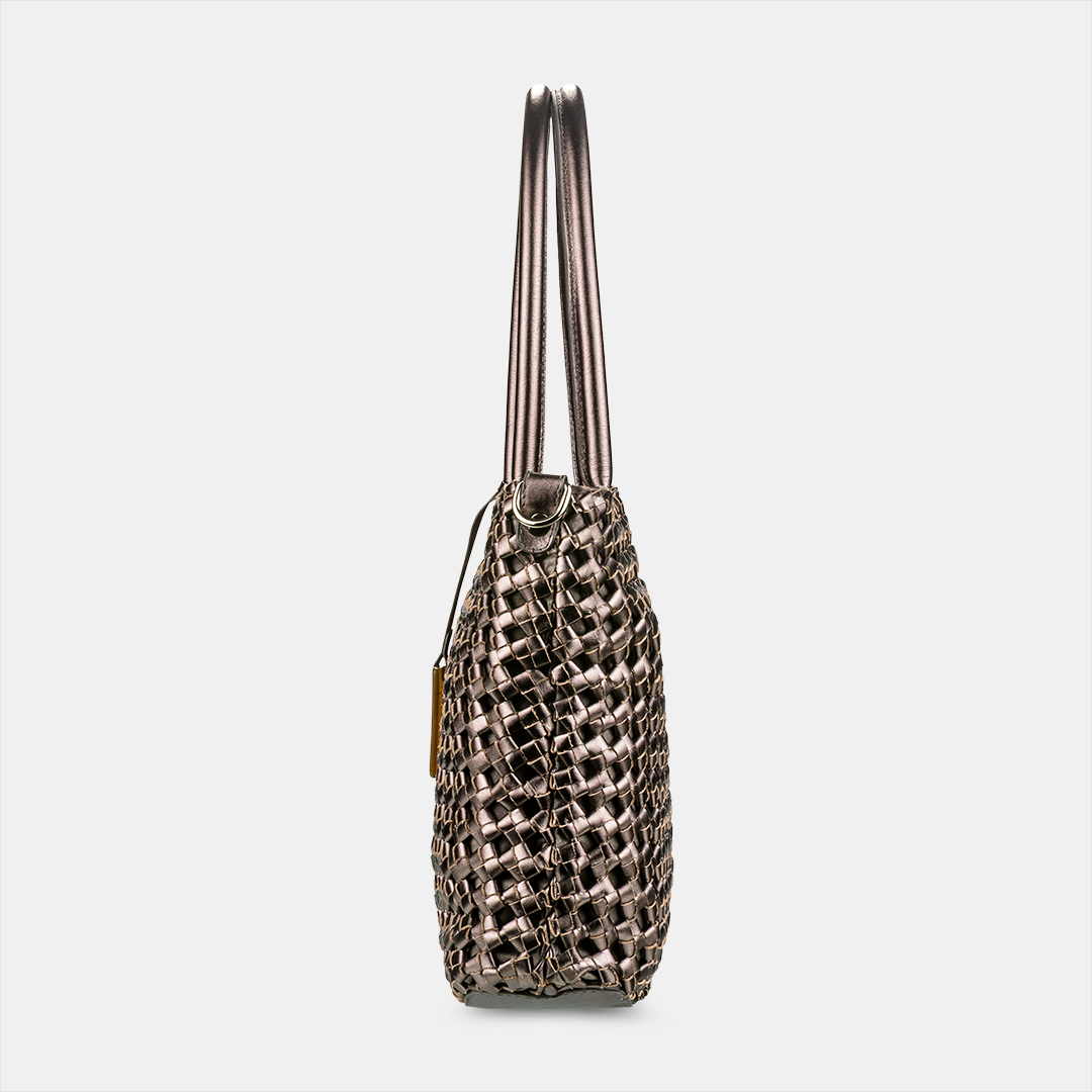 Bolsa Tote Tressê Metalizada