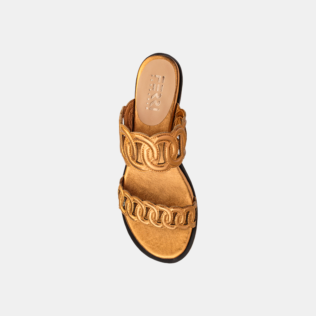 Sandália Flat Elos Gold