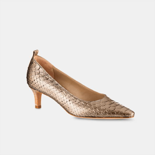 Scarpin Bico Fino Python Metalizado - Ferri São Paulo