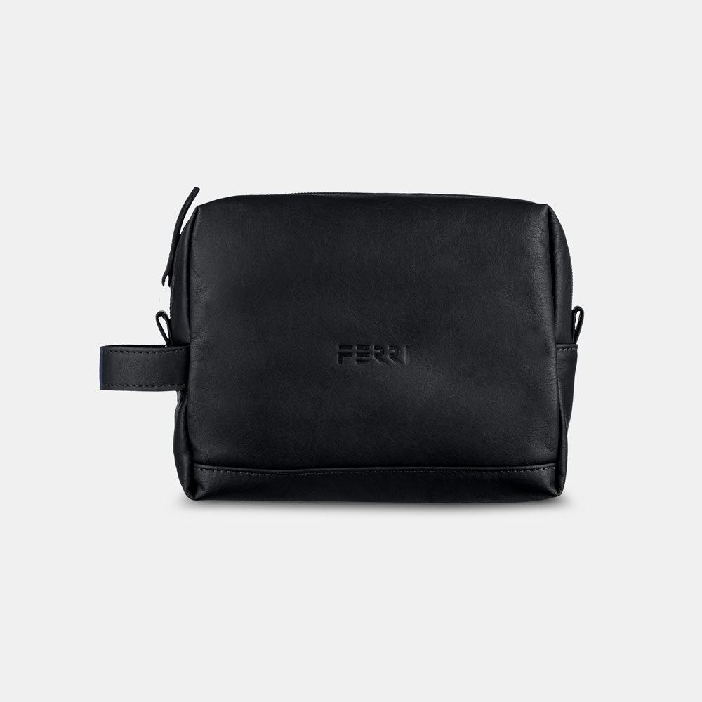 Necessaire Alça Couro Preta - Ferri São Paulo