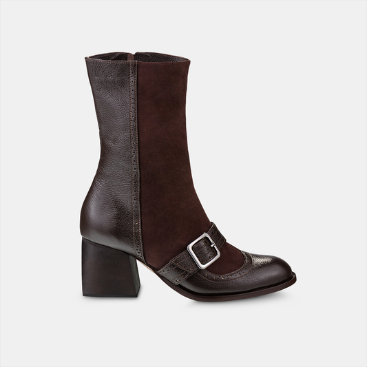 Bota Milão Salto Alto Café