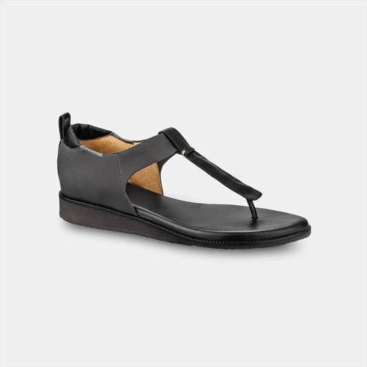 Sandália Rasteira Elastano Cinza