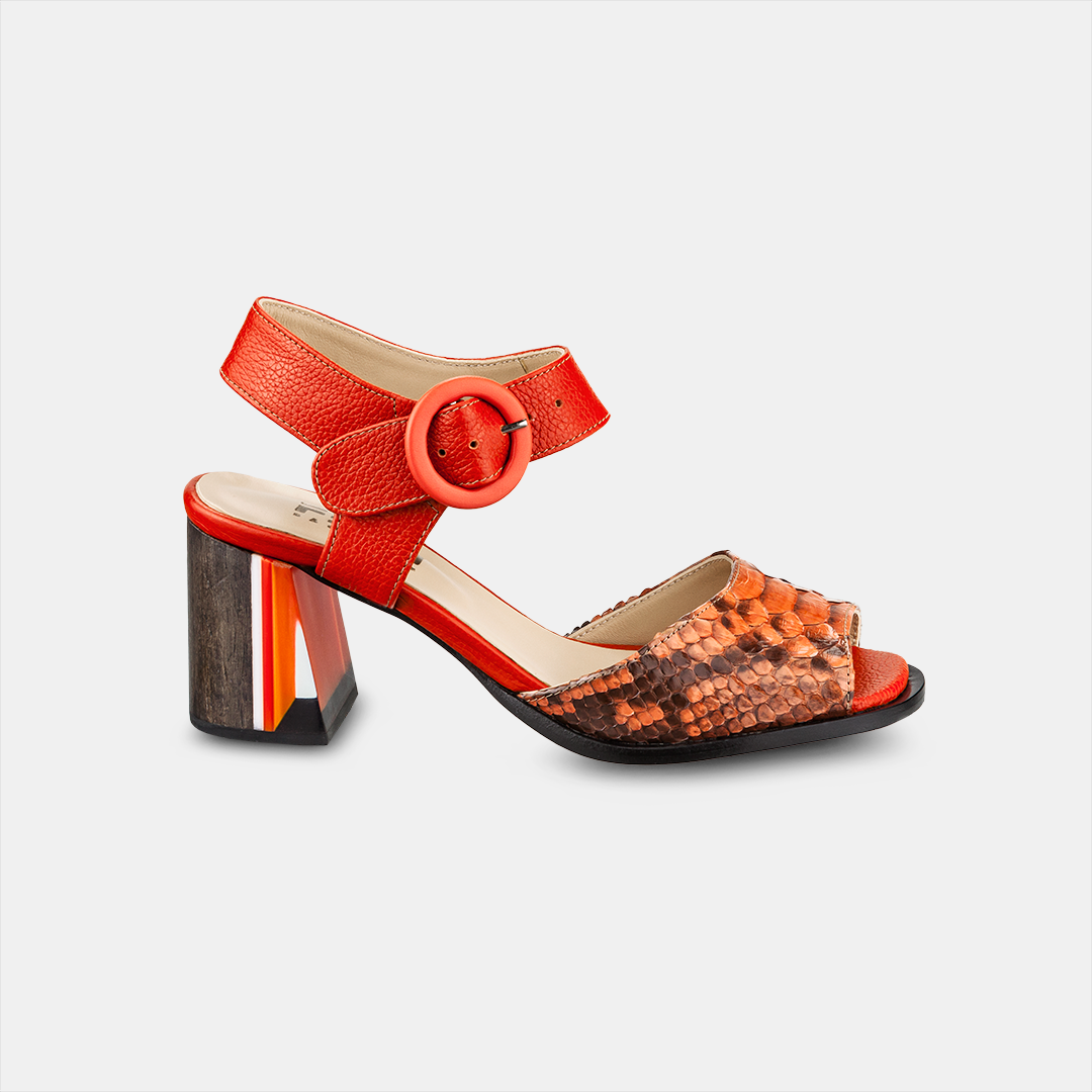 Sandália Firenze Python Orange