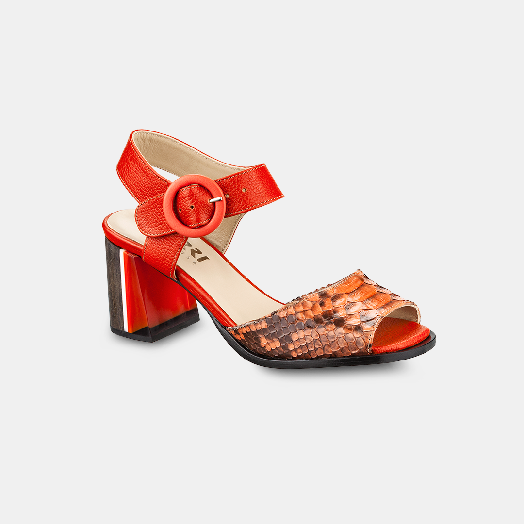 Sandália Firenze Python Orange