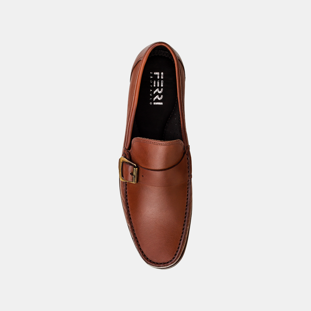 Mocassim Argentino Couro Havana