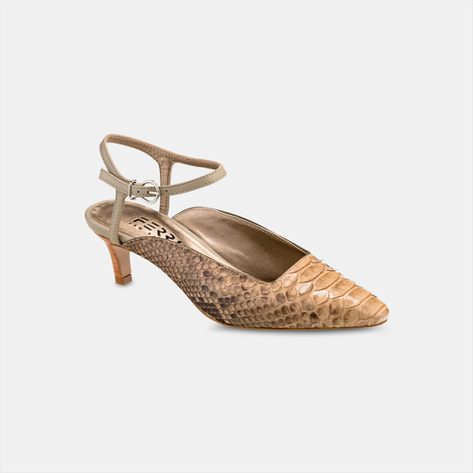 Sling Back Bico Fino Python