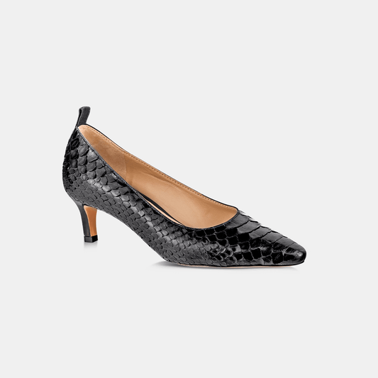 Scarpin Bico Fino Python Black - Ferri São Paulo