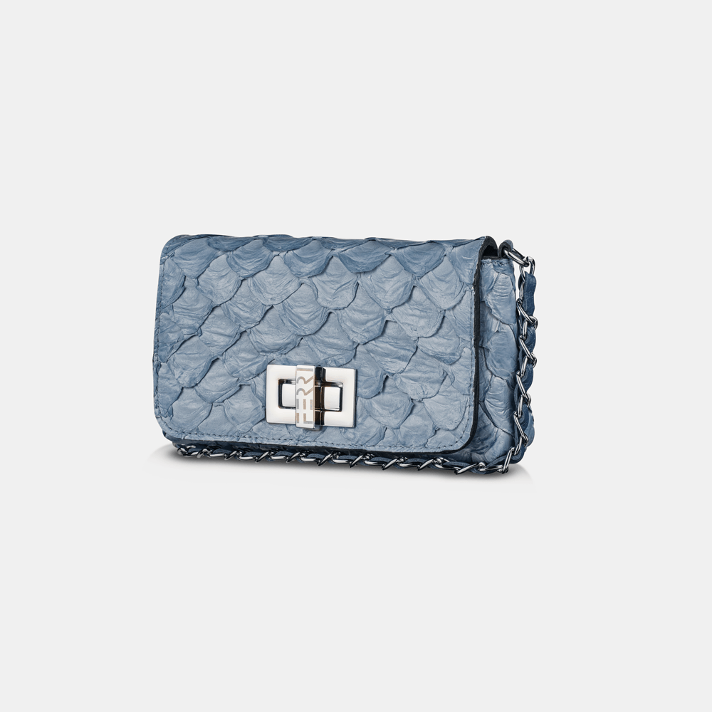 Bolsa Transversal Pirarucu Blue - Ferri São Paulo