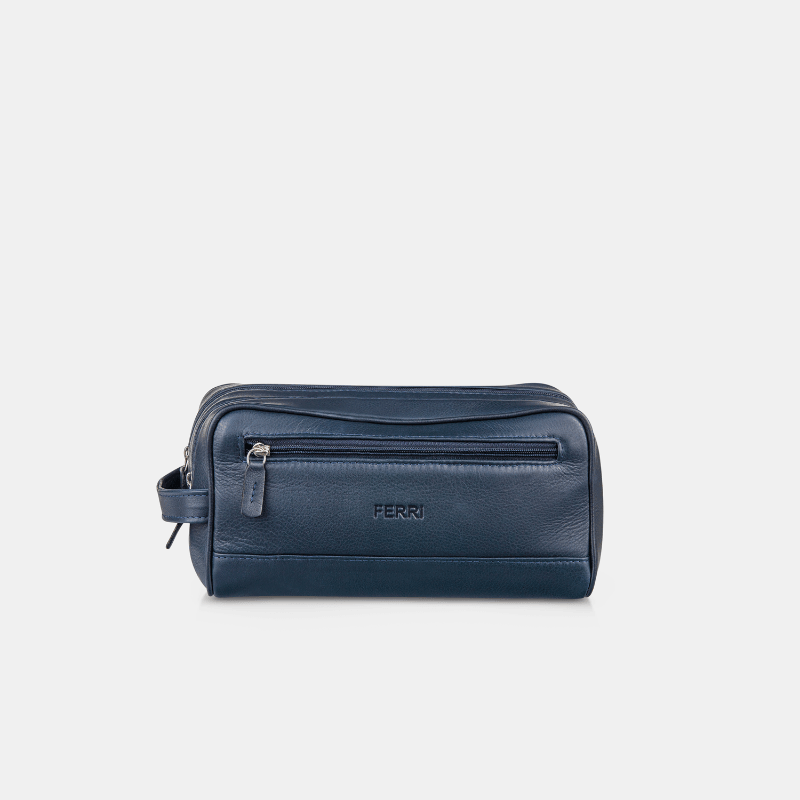 Necessaire Couro Azul - Ferri São Paulo