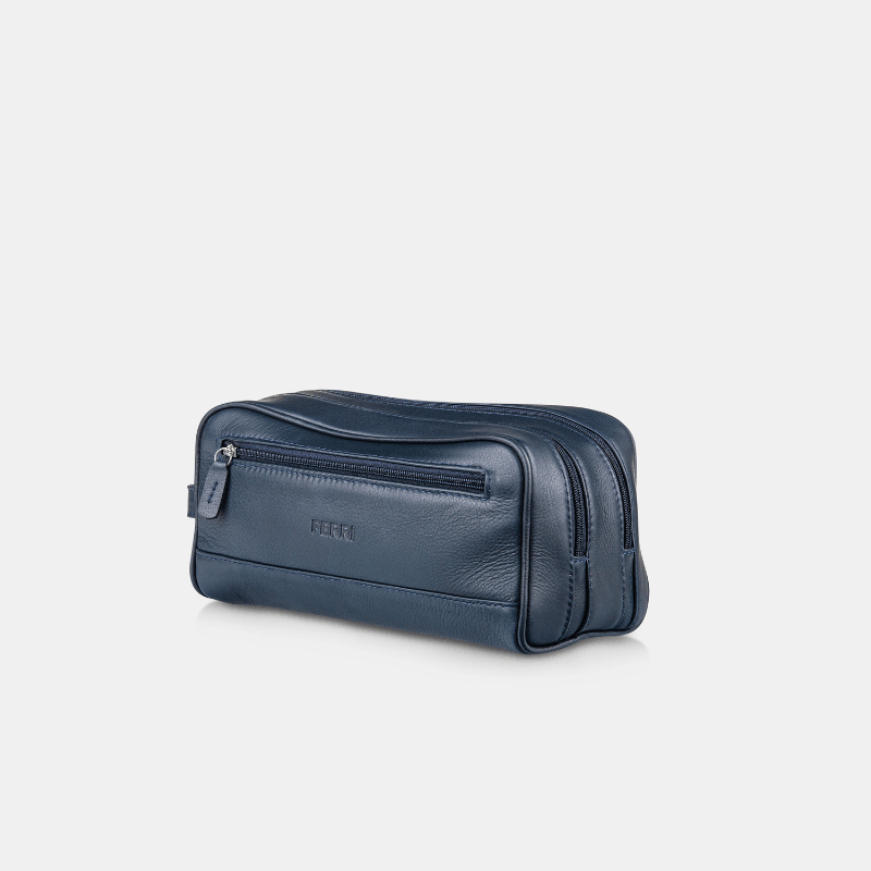 Necessaire Couro Azul - Ferri São Paulo