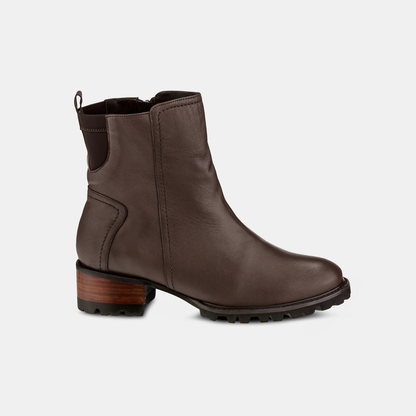 Bota Tratorada Cano Médio Couro Café