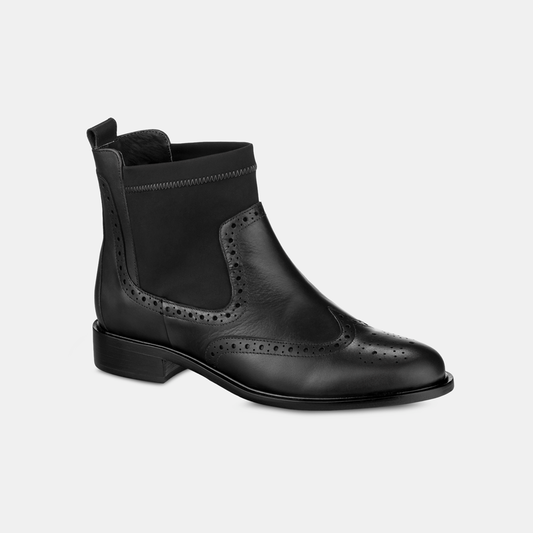 Bota Brogue Cano Médio Preta