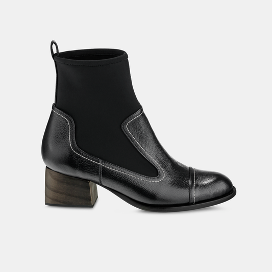 Bota Couro e Elastano