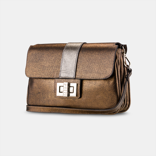 Bolsa Catarina Metalizada Ouro