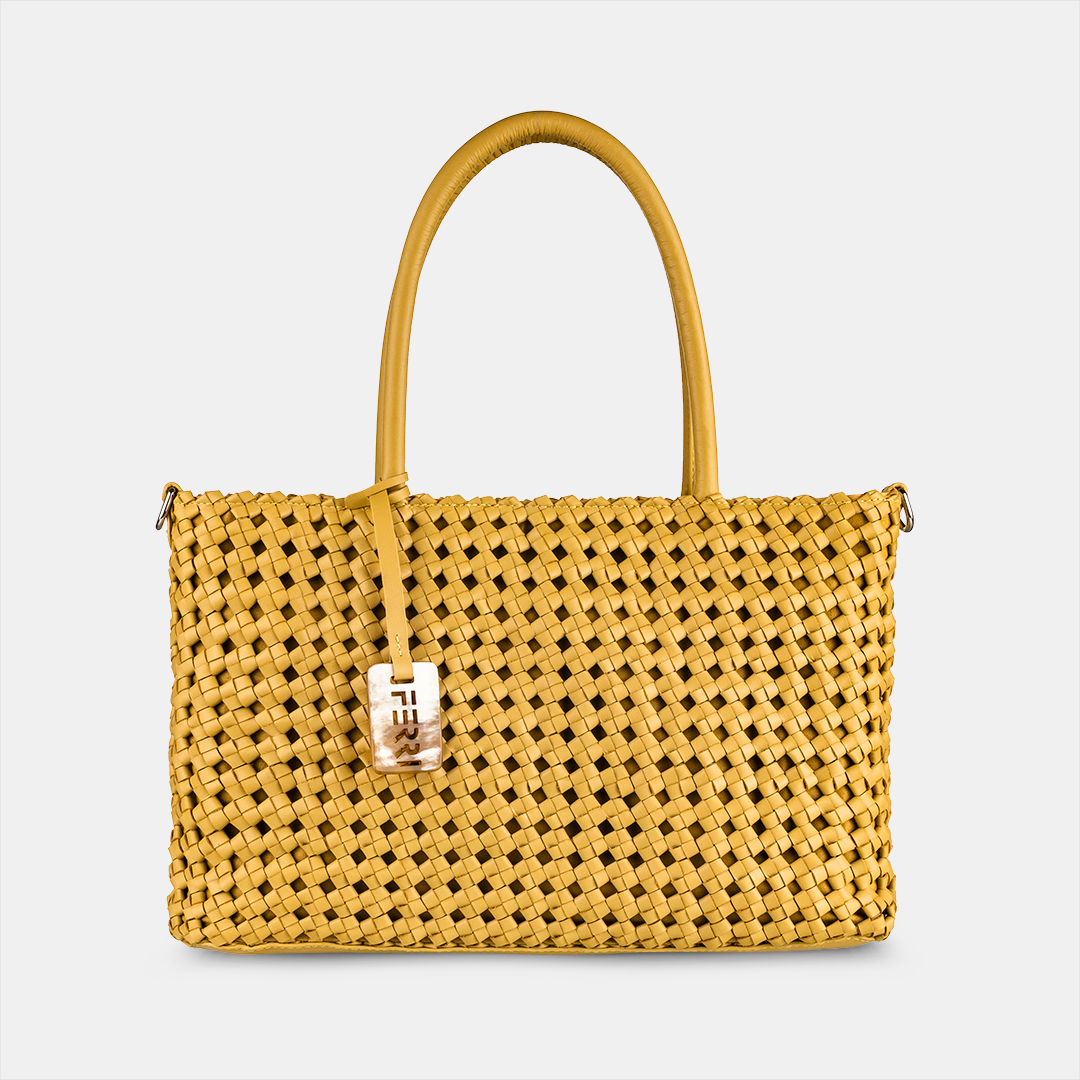 Bolsa Tote Tressê Amarela