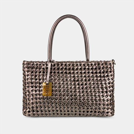 Bolsa Tote Tressê Metalizada