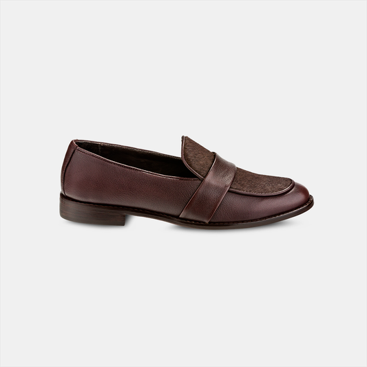 Mocassim Flat Couro Café