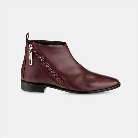 Bota Feminina Zíper Bordô