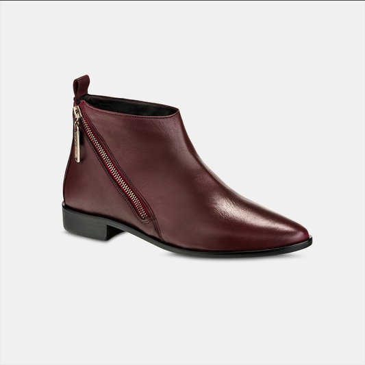 Bota Feminina Zíper Bordô