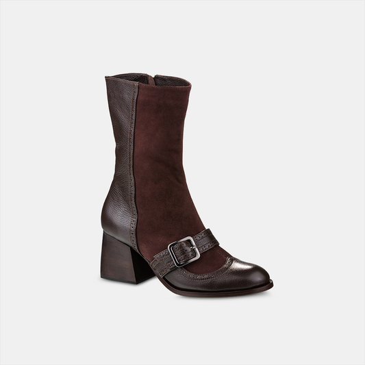 Bota Milão Salto Alto Café