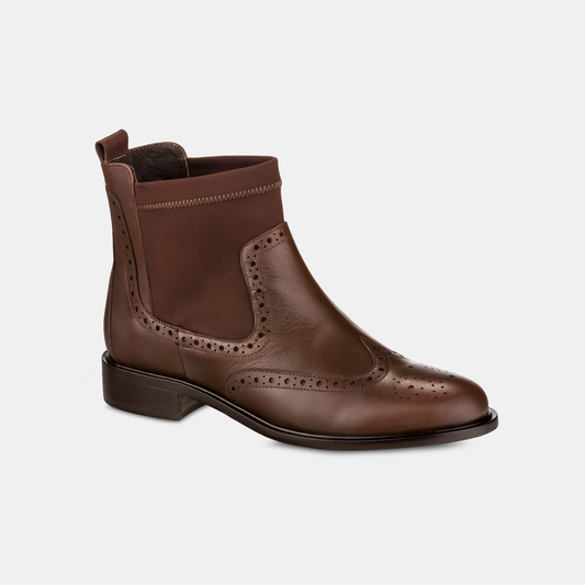 Bota Brogue Cano Médio Café