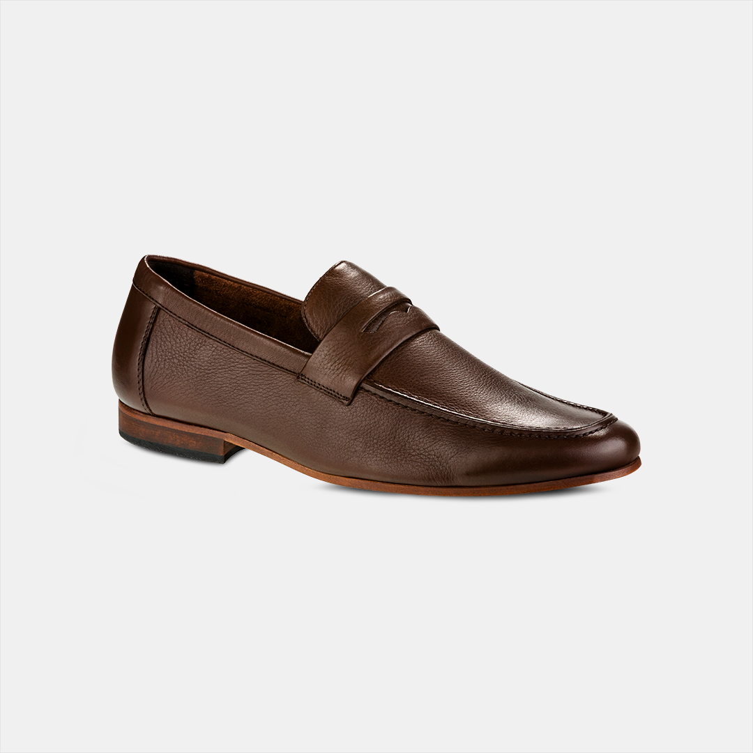 Loafer Masculino Solado Couro Café