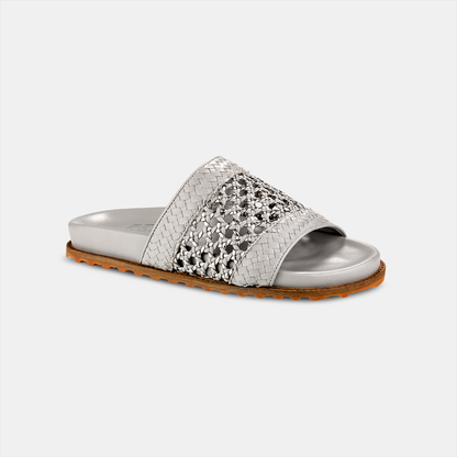 Sandália Papete Tressê Metalizada