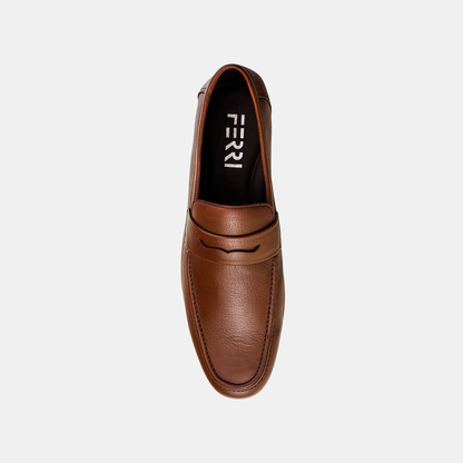 Loafer Masculino Solado Couro Conhaque