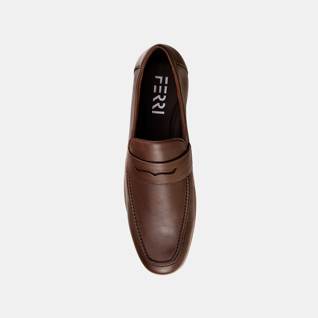 Loafer Masculino Solado Couro Café