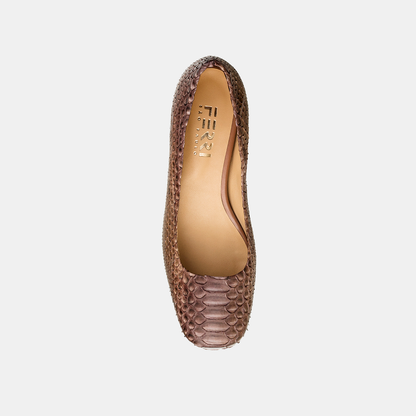 Scarpin Clássico Python Bronze