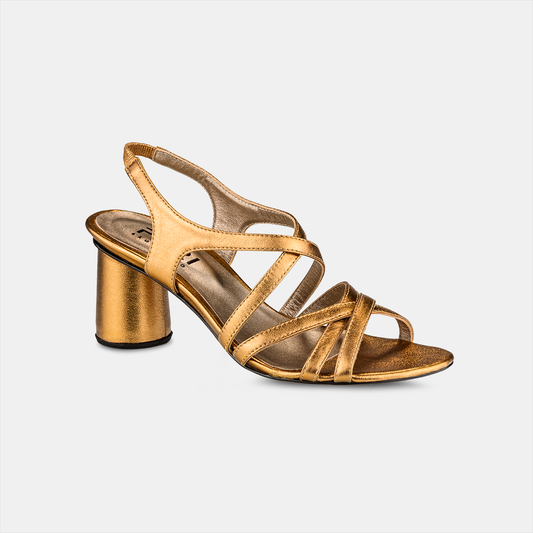 Sandália Tiras Ouro
