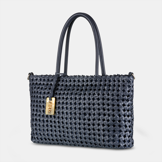 Bolsa Tote Tressê Azul Marinho