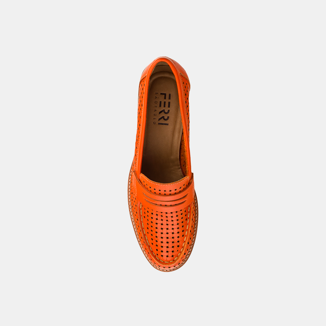 Mocassim Recorte Laser Orange