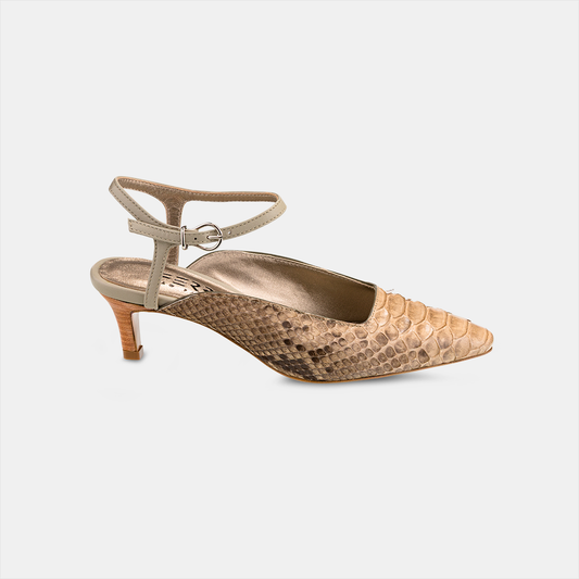 Sling Back Bico Fino Python