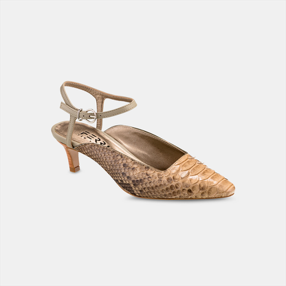 Sling Back Bico Fino Python