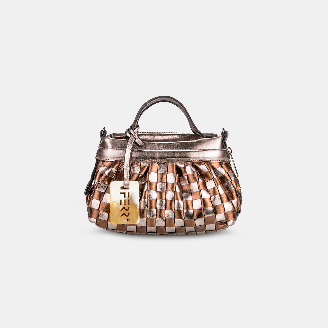 Bolsa Lulu Pequena Tressê Metalizado Ônix