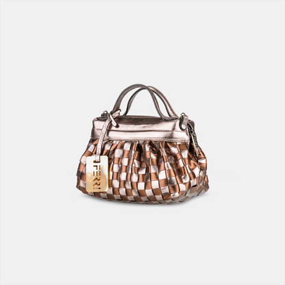 Bolsa Lulu Pequena Tressê Metalizado Ônix