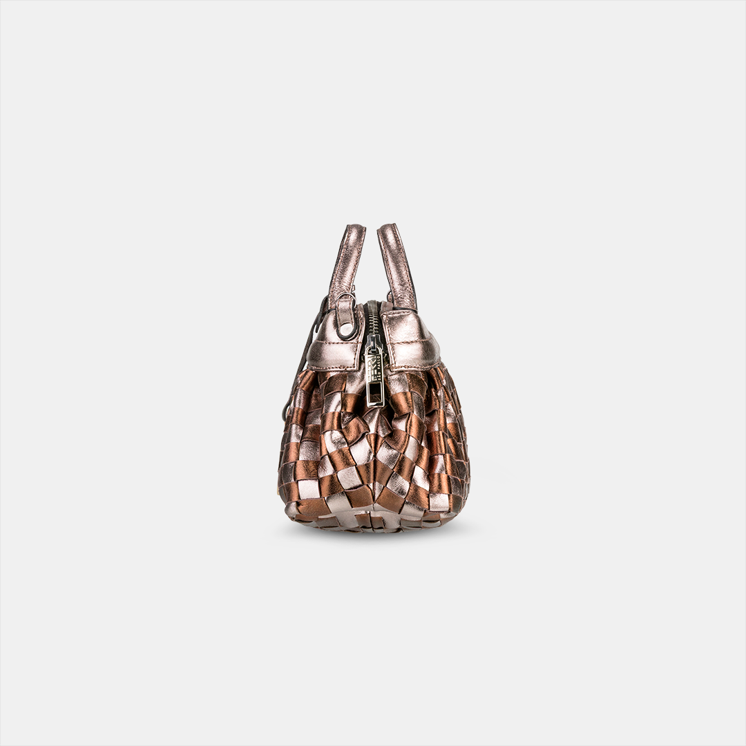 Bolsa Lulu Pequena Tressê Metalizado Ônix