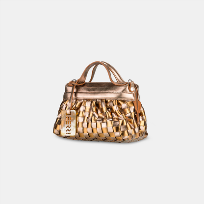 Bolsa Lulu Pequena Tressê Metalizado Prata